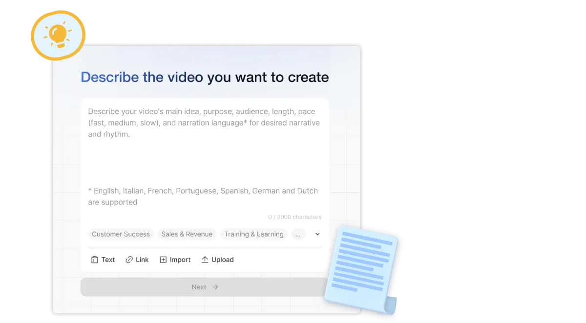 Create an AI avatar video from a script, webpage, document, or presentation in Visla